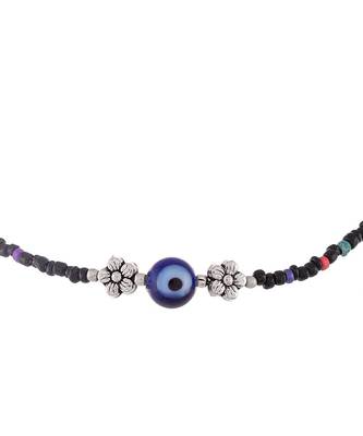 Blue Evil Eye Beaded Chain Anklet 4