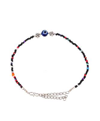 Blue Evil Eye Beaded Chain Anklet 5