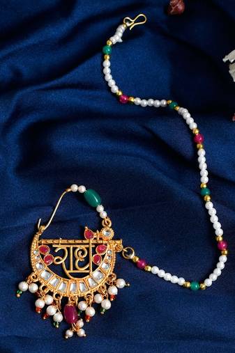 Gold Plated Radhe Nosering