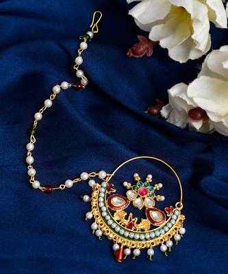 Gold Plated Harshita Bridal Nosering 1