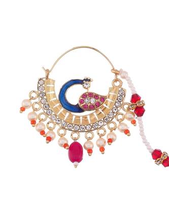 Meenakari Pearl Mayuri Nosering 3