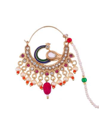 Peacock Meenakari Jodha Bai Nosering 2