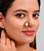 Gold Plated multicolor Stones faceted Nose stud