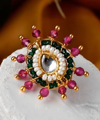 Gold Plated multicolor Stones faceted Nose stud 2