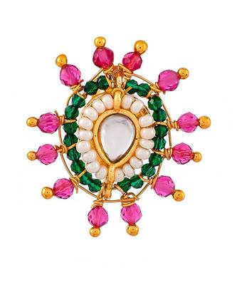 Gold Plated multicolor Stones faceted Nose stud 3