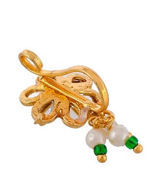 Kundan Flower Clip on Nosepin 4