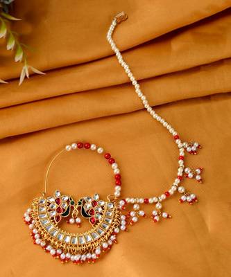 Gold plated peacock Bridal Nosering 1