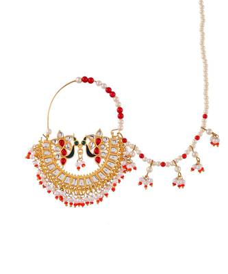 Gold plated peacock Bridal Nosering 2