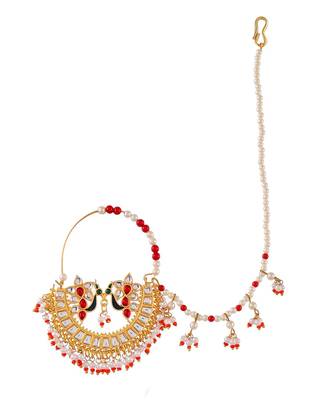 Gold plated peacock Bridal Nosering 3