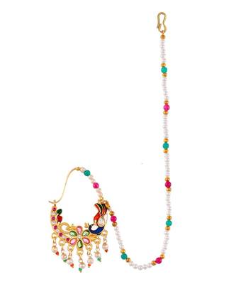 Gold plated designer chained nosering 2