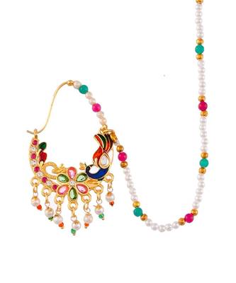 Gold plated designer chained nosering 3