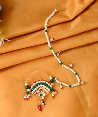 Gold plated Pearl beads Nosering 1