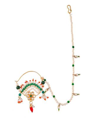 Gold plated Pearl beads Nosering 2