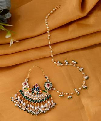 Gold plated Jhalar Rajputi Nath Nosering 1