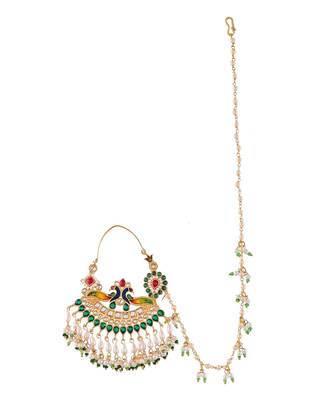 Gold plated Jhalar Rajputi Nath Nosering 2