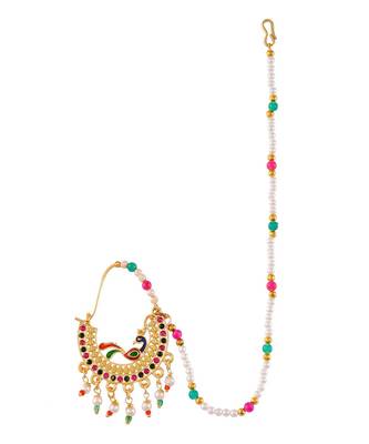 Gold plated wedding nosering nathni 2