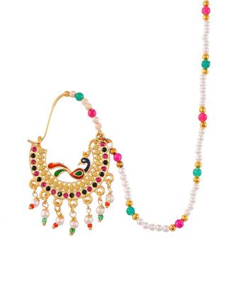 Gold plated wedding nosering nathni 3