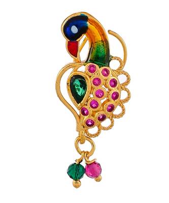 Gold plated Peacock Nose stud 2