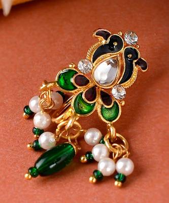 Meenakari ethnic Clip on Nosepin 2