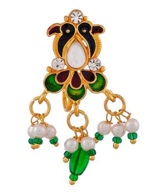 Meenakari ethnic Clip on Nosepin 3