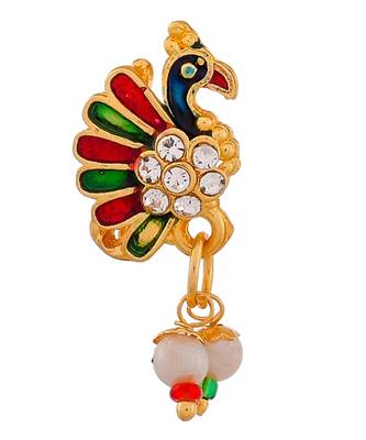 Peacock Goldplated Clip on Nosepin 3