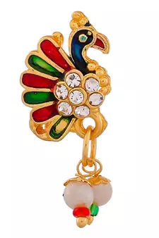 Peacock Goldplated Clip on Nosepin