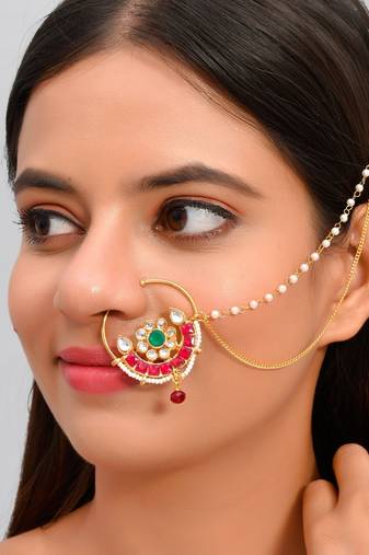 Bridal Kundan Nosering for wedding