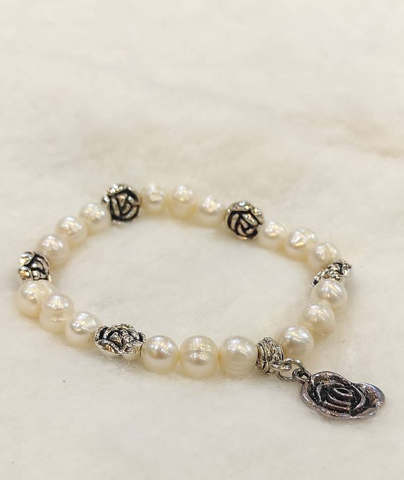 White pearl bracelets