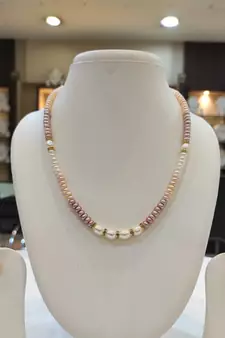 Pink pearl necklace-sets