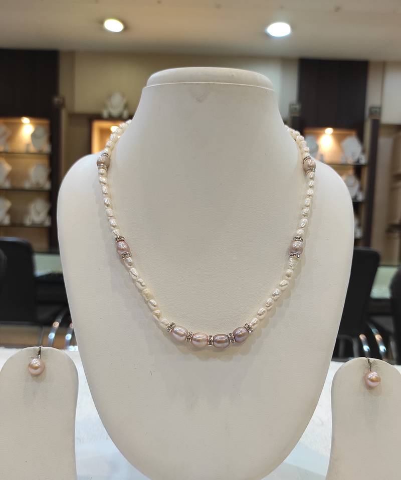 Blue pearl necklace-sets