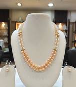Pink pearl necklace-sets