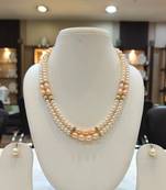 Pink pearl necklace-sets