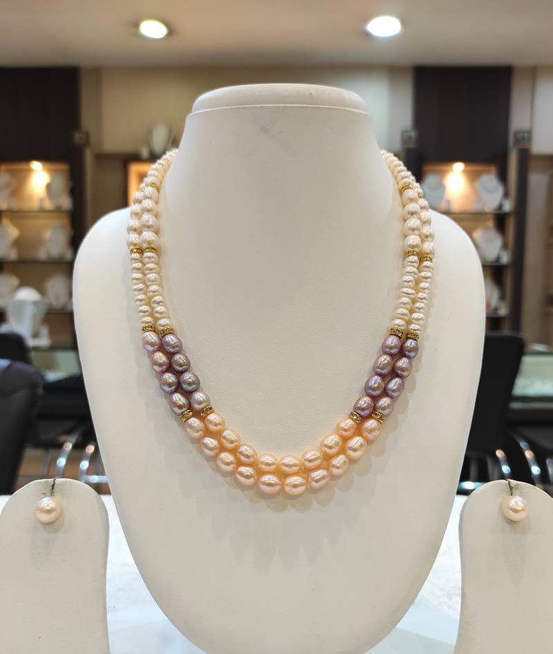 Multicolor pearl necklace-sets