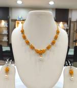 Yellow coral necklace-sets