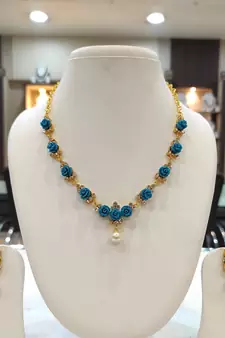 Blue coral necklace-sets