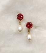White pearl earrings
