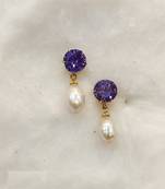 White pearl earrings