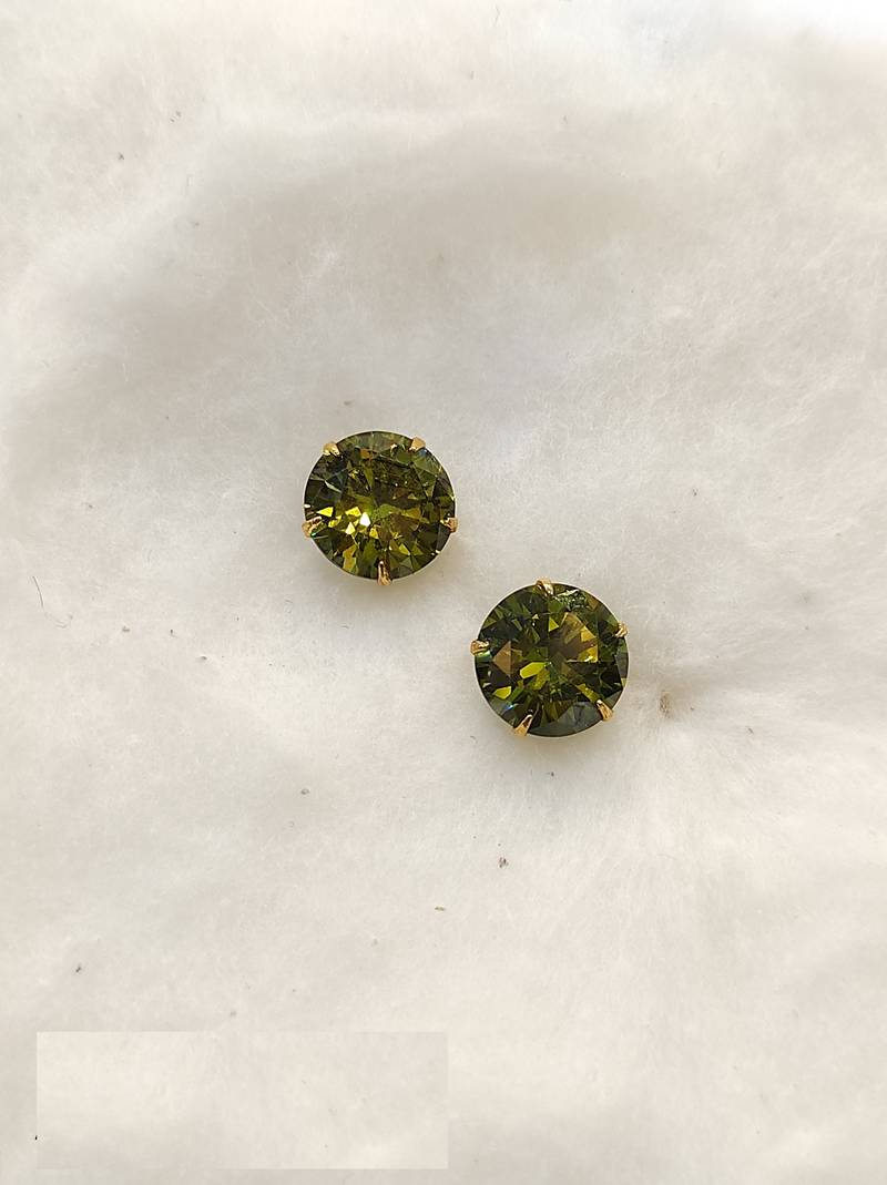 Green diamond earrings