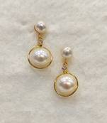 White pearl earrings