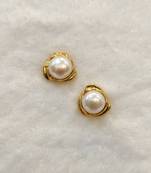 White pearl earrings