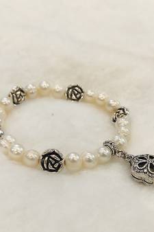 White pearl earrings
