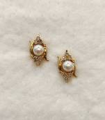White pearl earrings