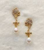White pearl earrings