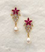 White pearl earrings