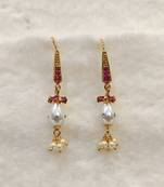 White pearl earrings