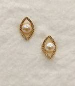 White pearl earrings