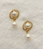 White pearl earrings