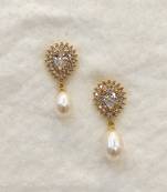 White pearl earrings