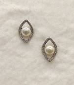 White pearl earrings