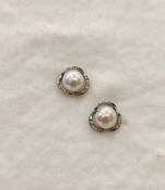 White pearl earrings
